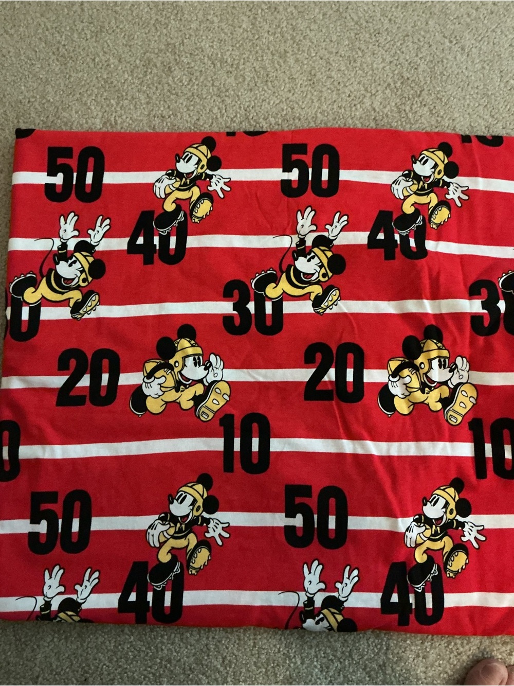 Vintage Stylex Mickey Mouse Football Themed Fabric